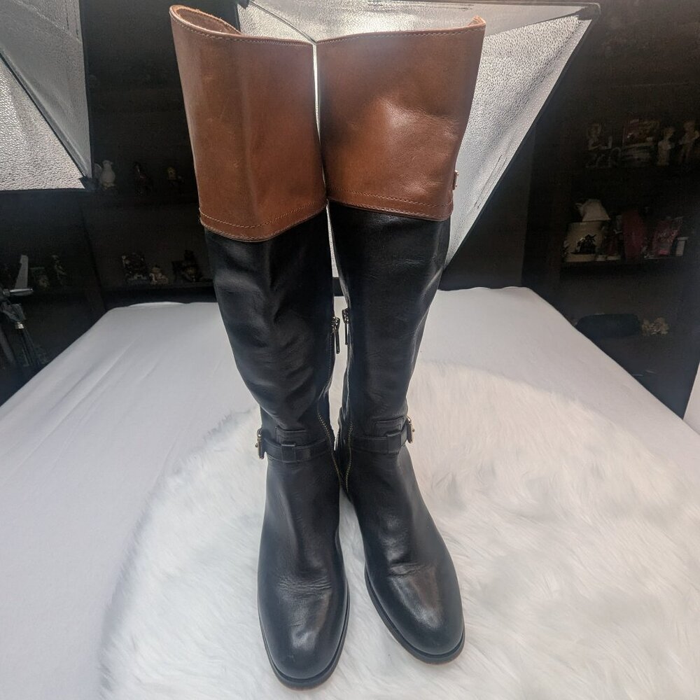 Coach Micha Leather Zip Tall Boots Women's Size 5.5